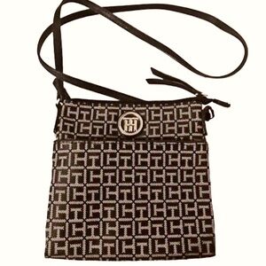Tommy Hilfiger Black and Tan Crossbody Bag